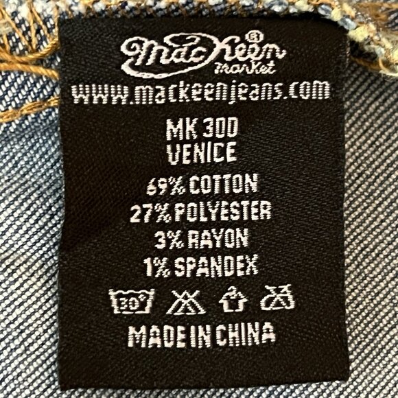 Mackeen Mens Venice Distressed Thunder Rhinestones Thunder Blue Jacket Small NWT - Picture 9 of 12